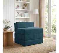 vidaXL Sofá Cama Plegable Azul 200 x 70 x 15 cm Terciopelo