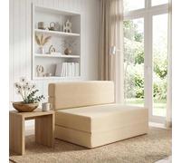 vidaXL Sofá cama plegable, color crema, 70 x 80 x 60 cm, tapizado en tela