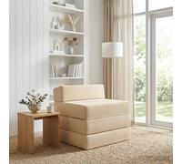 vidaXL Sofá Cama Plegable Crema 200 x 70 x 15 cm Tela de Pana