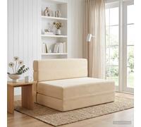 vidaXL Sofá Cama Plegable Crema 70 x 72 x 60 cm Tela