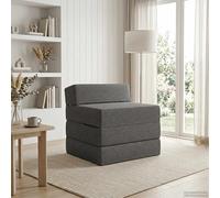 vidaXL Sofá cama plegable, color gris claro, 70 x 60 x 63 cm, tapizado en tela