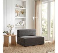 vidaXL Sofá cama plegable, color gris oscuro, 70 x 72 x 60 cm, tapizado en tela