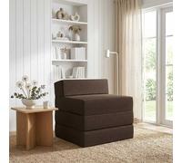 vidaXL Sofá cama plegable, color taupé, 200 x 70 x 15 cm, tapizado en tela