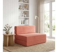 vidaXL Sofá Cama Plegable Rojo Naranja 100 x 80 x 60 cm Tela