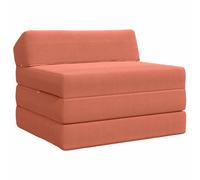 vidaXL Sofá Cama Plegable Rojo Naranja 200 x 70 x 10 cm Tela de Pana