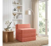 vidaXL Sofá Cama Plegable Rojo Naranja 200 x 70 x 15 cm Tela de Pana