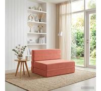 vidaXL Sofá Cama Plegable Rojo Naranja 70 x 72 x 60 cm Tela