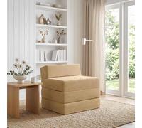 vidaXL Sofá Cama Plegable Verde Claro Gris 200 x 70 x 15 cm