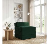 vidaXL Sofá Cama Plegable Verde oscuro 200 x 70 x 15 cm Terciopelo