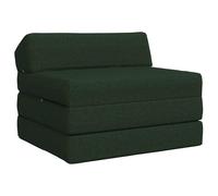 vidaXL Sofá cama plegable, color verde oscuro, 200 x 70 x 10 cm, tapizado en tela