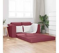vidaXL Sofá cama 60 cm – Rectangular moderno, asiento versátil, compacto y durable – Tela rojo vino