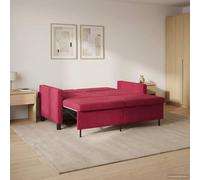 vidaXL Sofá cama Rojo vino Tela