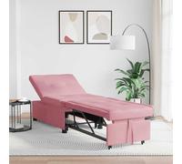 Sofá Cama Rosa 194 X 67 X 82 Cm Terciopelo Vidaxl