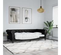 Sofá Cama Sin Colchón Cuero Sintético Negro 90x190 Cm Vidaxl