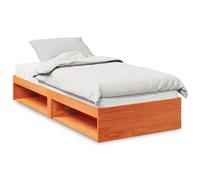 vidaXL Sofá cama sin colchón madera maciza pino marrón cera 90x190 cm