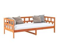 vidaXL Sofá cama Estructura de madera maciza de pino marrón cera 90x200 cm