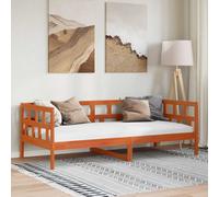 vidaXL Sofá Cama de Madera Maciza de Pino marrón Cera 90x200 cm, sofá Cama de Madera, Estructura de sofá Cama, Cama para Dormir