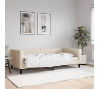 vidaXL Sofá cama sin colchón tela crema 100x200 cm