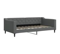 vidaXL Sofá cama diván decorativo de listones, Estructura para invitados tela gris oscuro 90x190 cm