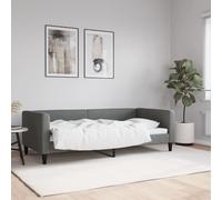 vidaXL Sofá cama sin colchón tela gris oscuro 90x190 cm