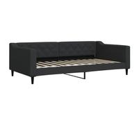 vidaXL Sofá cama Diván de listones, estructura para invitados, tela negro 100x200 cm sin colchón