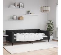 vidaXL Sofá cama Diván de listones, estructura para invitados, tela negro 100x200 cm sin colchón