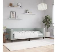 vidaXL Sofá cama sin colchón terciopelo gris claro 90x190 cm