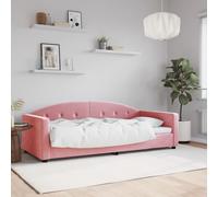 vidaXL Sofá cama sin colchón terciopelo rosa 90x200 cm