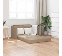 vidaXL Sofá cama suelo 2 en 1 cuero sintético capuchino 112x174x55 cm