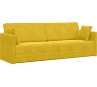 vidaXL Sofá-cama tipo futón, color amarillo, 213 x 70 x 77 cm, tapizado en terciopelo
