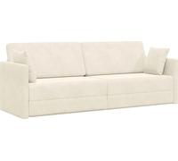 vidaXL Sofá-cama tipo futón, color crema, 213 x 70 x 77 cm, tapizado en terciopelo