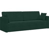 vidaXL Sofá-cama tipo futón, color verde oscuro, 213 x 70 x 77 cm, tapizado en terciopelo