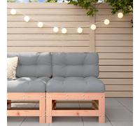 vidaXL Sofá central con cojines madera maciza de abeto de Douglas