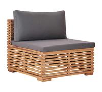 Vidaxl Sofá Central de Jardín Teca Crema Gris Oscuro 69.5x69.5x60cm Dark gray