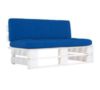 vidaXL Sofá central de palets de jardín madera pino impregnada blanca en color Rojo/Taupé/Estampado de hojas y más | acolchados duraderos para sofás de jardín terraza exterior