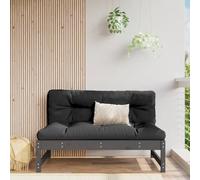 vidaXL Sofá central madera maciza de pino gris 120x80 cm