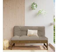 vidaXL Sofá central madera maciza de pino marrón miel 120x80 cm