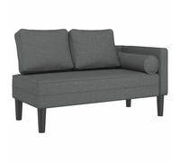 vidaXL Sofá Chaise Longue Gris Oscuro, Tela Poliéster, 116.5 x 62 x 57.5 cm, Cojines Incluidos