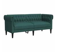 vidaXL Sofá Chesterfield de 2 Plazas, Asiento con Respaldo Reposabrazos, Sillón Tapizado de Televisión, Mueble para Salón, Tela Verde Oscuro