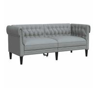 vidaXL Sofá Chesterfield de 2 Plazas, Asiento con Respaldo Reposabrazos, Sillón Tapizado de Televisión, Mueble para Salón, Tela Gris Claro