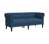 vidaXL Sofá Chesterfield de 2 plazas tela azul