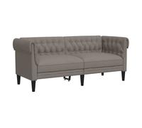 Vidaxl sofá chesterfield de 2 plazas tela gris taupe