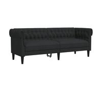 Vidaxl sofá chesterfield de 3 plazas tela negro
