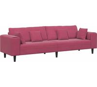 vidaXL Sofá color burdeos, 250 x 77 x 76 cm, tapizado en terciopelo