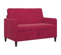 vidaXL Sofá con almacenamiento 122 x 78 x 87 cm Poliéster Multicolor Rojo vino tinto