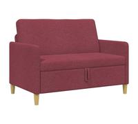 vidaXL Sofá con almacenamiento 122 x 78 x 87 cm Poliéster Multicolor Rojo vino tinto