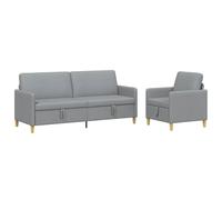 VidaXL Sofá con almacenamiento 2 piezas gris claro poliéster, sofá moderno, cómodo con almacenamiento, cojines de espuma, fundas extraíbles, estilo limpio