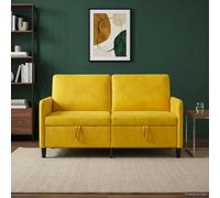 vidaXL Sofá con almacenamiento Amarillo 152 x 78 x 87 cm Poliéster