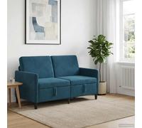 vidaXL Sofá con almacenamiento Azul 152 x 78 x 87 cm Poliéster