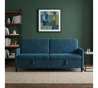 vidaXL Sofá con almacenamiento Azul 192 x 78 x 87 cm Poliéster